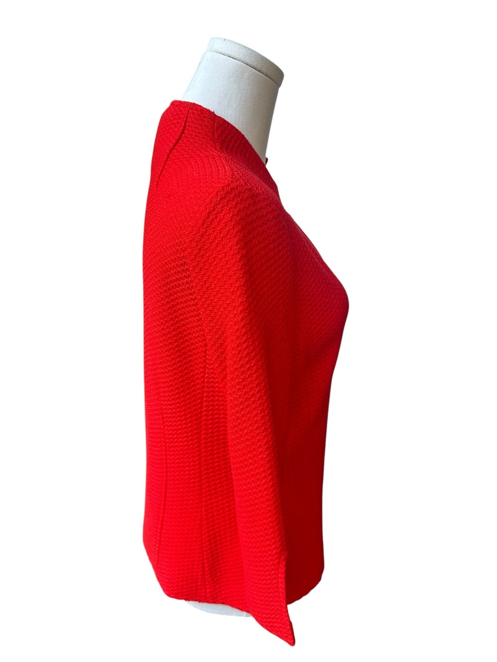 St. John Red Textured Knit Blazer Jacket Size 2 Wool Rayon USA - Picture 5 of 12